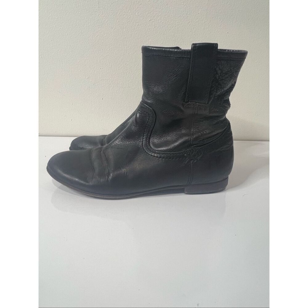 Frye Jillian Short Zip Leather Boots Black Sz 7